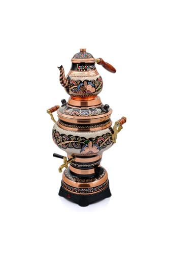 Samovar eléctrico cobre 5.2 litros diseño turco metálico