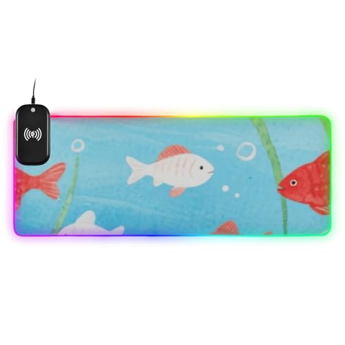 Tapis de souris de jeu étanche protège-bureau poisson mignon