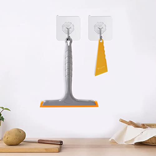 Ltlutu Multi-Scene Silicone Squeegee For Car Windows, Glass Doors, Tiles, Shower Doors With Anti-Breakage Handle Includes 2 Hooks, 1 Small Squeegee For Stain Removal (Grey) #TOP5