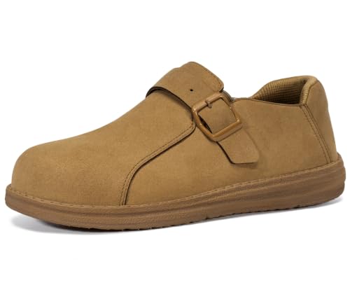 Image of LARNMERN Slip On Steel Toe Shoes Men Loafers Work Safety Tennis Sneakers