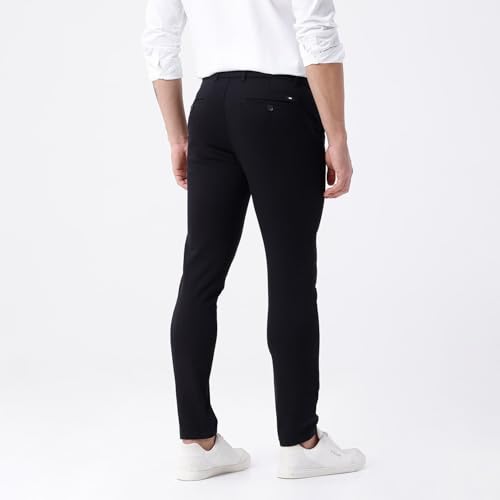 Image of BASICS Premium Cotton Stretch Formal Trousers for Men | Office Pants