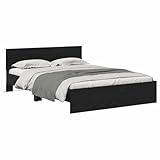vidaXL Cadre de lit Chêne Noir 120 x 190 cm Bois d'ingénierie, Cadre de lit innovant, éclairage Dynamique, USB, Design élégant, Multicolore, Moderne pour la Chambre.