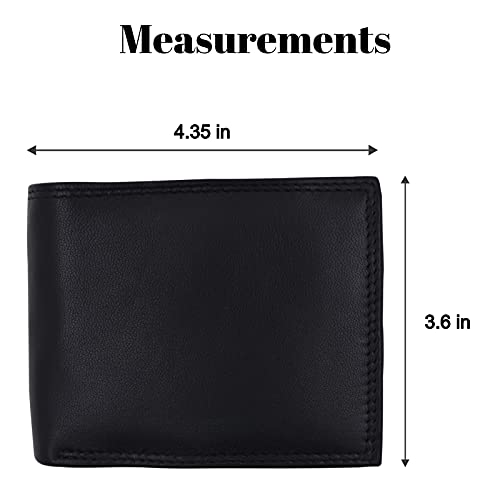 Men's RFID Blocking Premium Leather Bifold Multi-Card Compact Center Flip Wallet2