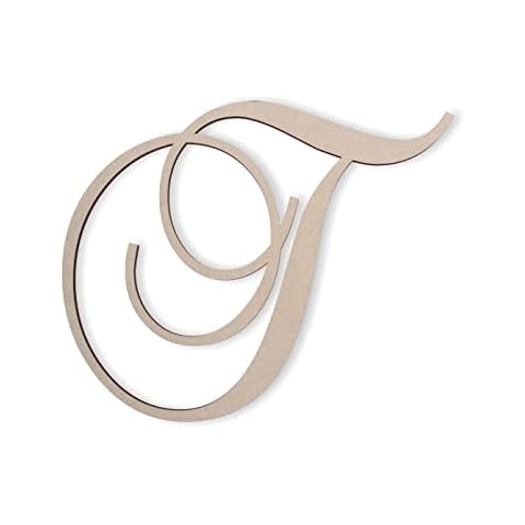 Jess and Jessica Wooden Letter T, Wooden Monogram Wall Hanging, Large Wooden Letters, Cursive Wood Letter Cover