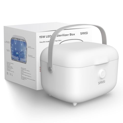SANSI 15W UV Light Sanitizer Box with 360° UVC Chips, Sanitizes in 5 Minutes 5.1L Large Capacity...
