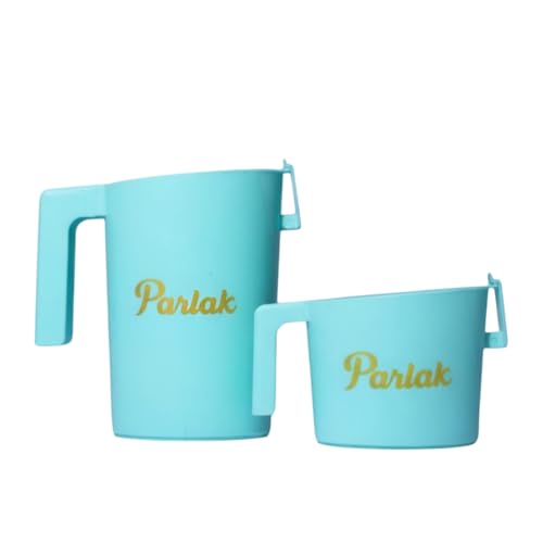 Image of Milk and Oil Packet Holder, Black Plastic Kitchen Organizer with Handle, Cylindrical Spill-Proof Pouring Container (Green, Small & Large Combo)