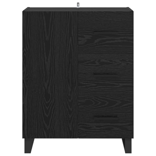 Armario de madera para salón y pasillo, aparador de roble negro moderno de 69,5 x 34 x 90 cm 7