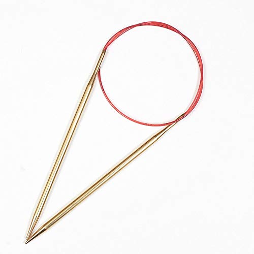 Addi Knitting Needle Circular Lace Tip Brass Finish Skacel Blue Cord 24 Inch (60Cm) Size Us 06 (4.0Mm) #TOP1