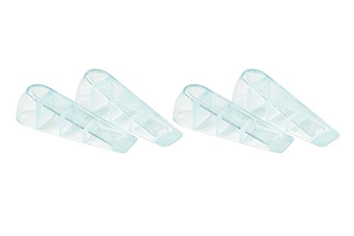 Magic Sliders 4” Translucent Rubber Doorstopper, Multi-Surface Design Great for use at Office, at Home, School, Easy to Install (#80378) – 4 Count