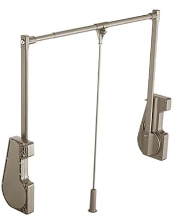 Hang Pull Down Wardrobe Rail Lift, 564-1064mm Wardrobe Lifter Strong Load Capacity 15KG, Telescopic Hanger Storage System, Space Saving,764-1064mm,Gold (Gold-564-764mm