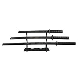 3er Bokken Set, Katana-Wakizashi-Tanto + kostenlosen Schwertständer - 3