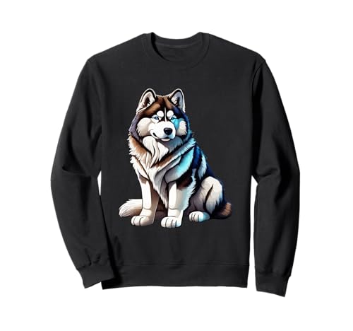 Illustrazione artistica carina del fumetto di Alaskan Malamute Felpa