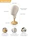 CHADWICK Wig Head Stand Mannequin Head Hat Display Stand Linen Wig Holder, Hat Rack Fabric Head, Canvas Dome + Detachable Wood Stand, Wig Display Model Head Wig Stand for Wigs, Hats, Caps, Headdress