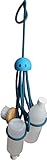 Formverkert Octopus Shower Caddy (in Blue) - Shower Gel Shampoo Conditioner Brush Razors Toys Accessories Holder, 9 Slots, Fits All Sized Bottles, Stylish Fun Bath Shower Organizer, Designed in Sweden
