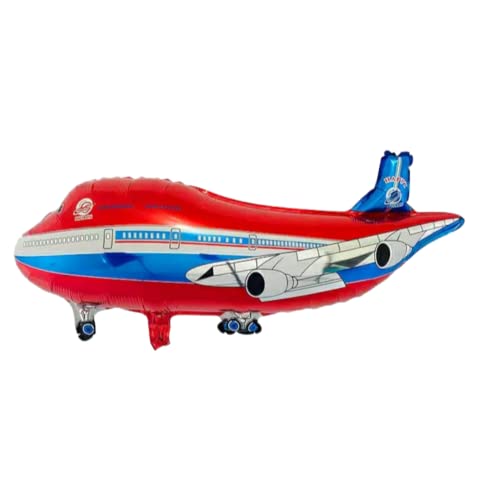 Image of Airplane Foil Balloon (17X31 Inch, 1Pcs) For Vehicles /Transportation Children Birthday Party Decoration, Red