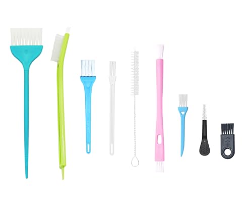 9Pcs Cleaning Brush Small Nylon Anti Static Brush Crevice Gap Cleaning Brush Door Window Track Groove Corner Crevice Cleaning Brushes PC Laptop Keyboard Cleaning Kit (9)