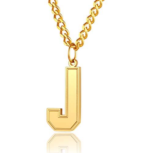 Chain Necklace With Letter J For Mens Jewelry Gifts S 18K Gold Plated Chain #TOP24
