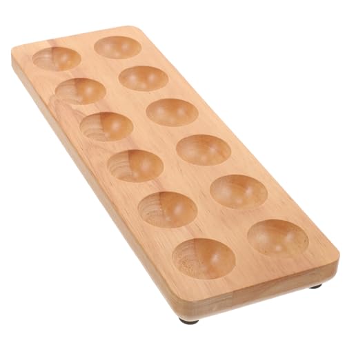ARTIBETTER Wood Egg Tray Egg Storage Base 12-hole Egg Holder for Fridge Egg Fixing Holder Egg Stand Rack Home Kitchenware
