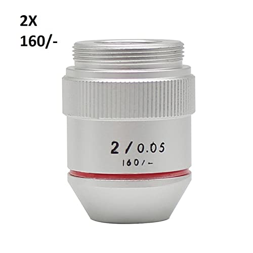 Microscope 1X 2X Achromatic Objective Lens for 195 Biological Microscope Accessories(2X-160)