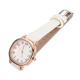ibasenice Reloj de Mujer Retro Estilo Vintage Cuarzo con Correa PU Blanca Diseño Minimalista para Uso Diario y Eventos Elegante Accesorio Femenino para Regalo