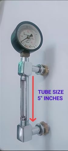Image of Expresso Coffee Machine 5' Inch Water Lavel (Gauge) With Glass Tube, 2 Washer, 2 Brass Nut, 1 Pressure Meter