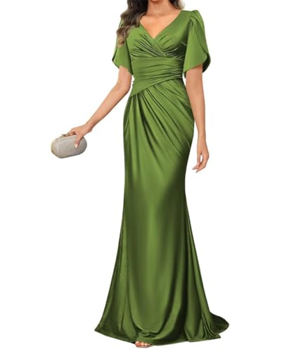 Robe de soirée formelle pour grand-mère en satin premium raffiné ZMAH387