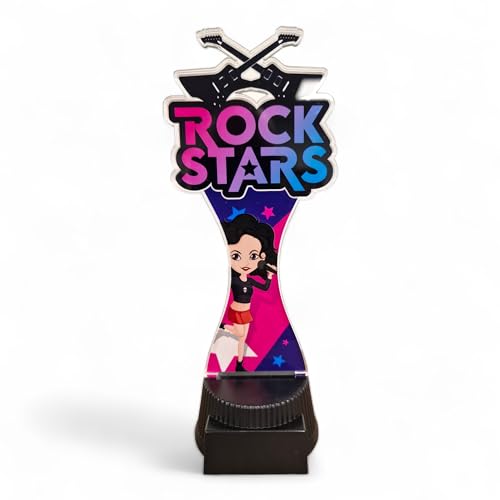 Trophée guitare fille 190 mm, cadeau idéal pour réussite scolaire et calcul
