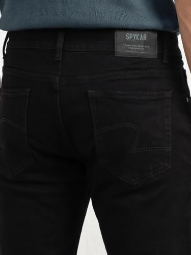 Image of Spykar Men's Ricardo Straight Fit Jeans | Mid Rise | Casual Denim | Non-Stretch Fit | Jeans for Man
