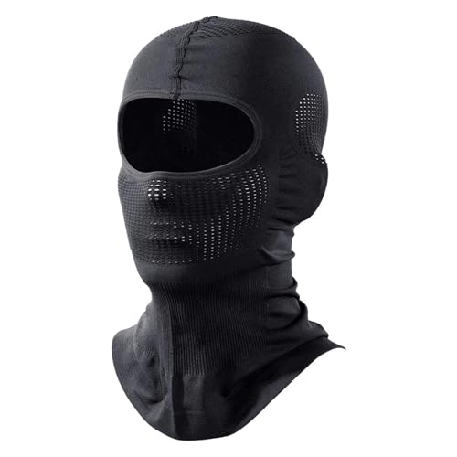 WAWPU Pasamontañas Deportivo Transpirable, cubrebocas Integral, de Secado rápido, Resistente al Viento, for Ciclismo, Senderismo, Correr, Motocicleta y Bicicleta.(Black)