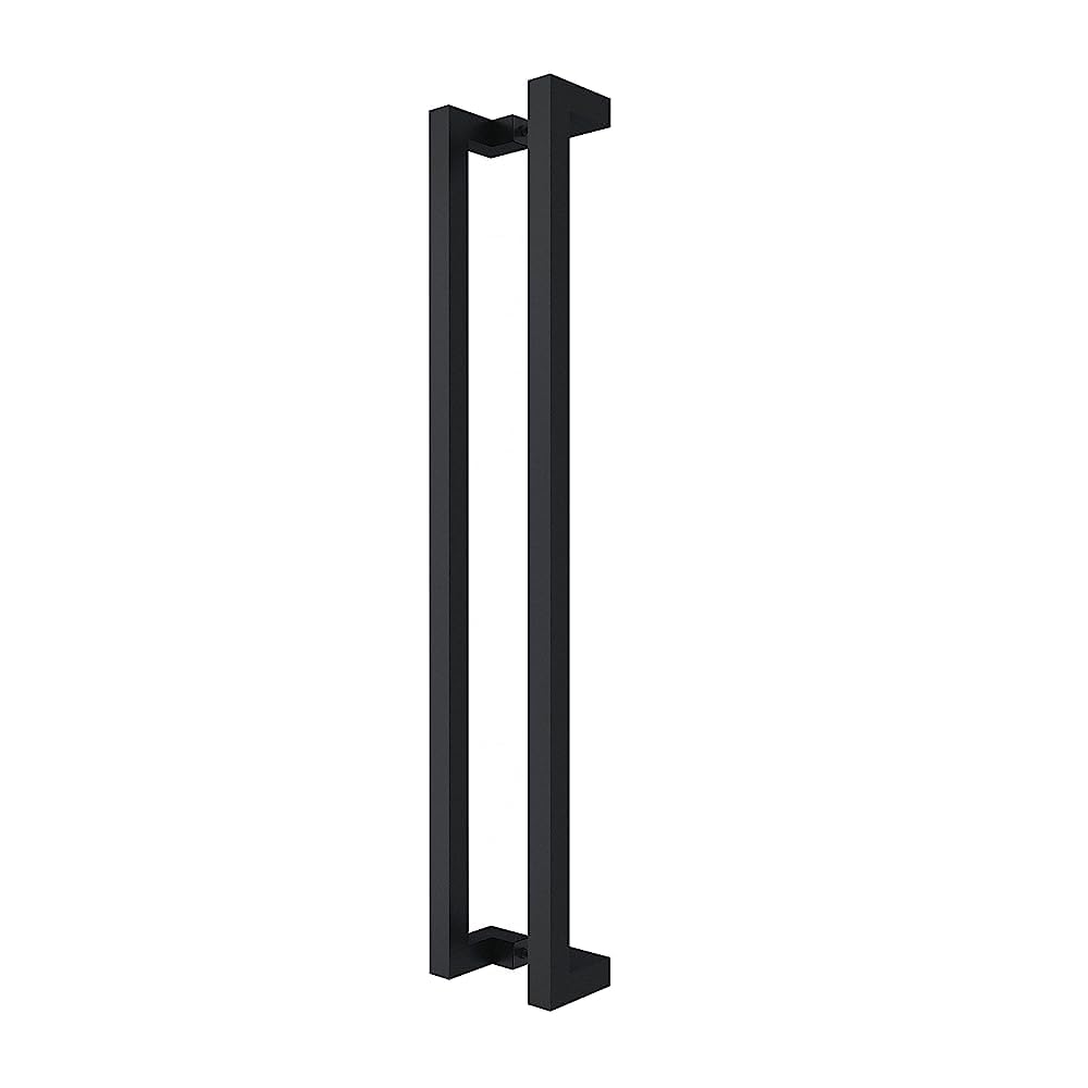 BARNSMITH 24 Inches Commercial Door Handle Pull Heavy Duty Stainless Steel Modern Square Rectangle Flat Shape Push Pull, Entrance Entry Front Office Store Garage Handle Pull Set