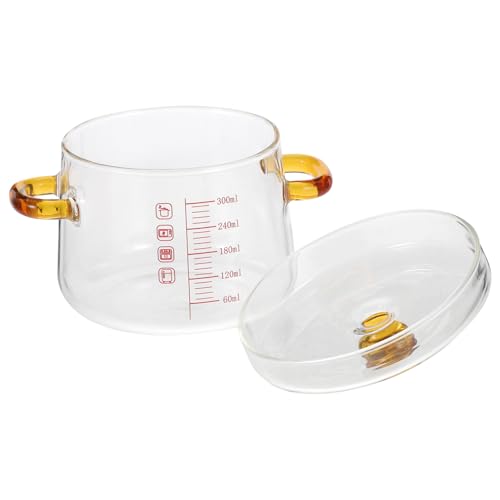 TEHAUX 耐熱高硼硅ガラス二重耳蒸し器鍋 透明蓋付き調理器具 安定設計キッチン用品 家用シチューポット