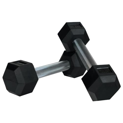 Mayhem Strength Rubber Hex Dumbbells - Hand Weights for Strength, Weight Lifting & Home Workouts (Dumbbell Rack not included) - 5lb Pair