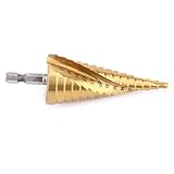 Schnellarbeitsstahlbohrer Sechskant-Spiralnutbohrer Titanbeschichtete Stufenbohrer zum Schneiden von feinem Eisen