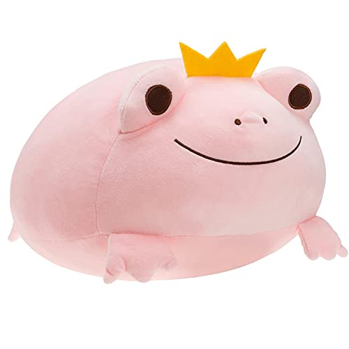Doux Grenouille en Peluche Oreiller Animal en Peluche Jouet Mignon Couronne Grenouille en Peluche Poupée Jouet pour Enfants Garçons Filles Anniversaire Saint Valentin Cadeaux De Noël Cover