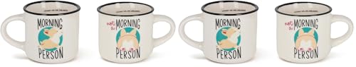 Legami - Tazas de café expreso For Two, juego de 2 tazas de café de porcelana New Bone China, taza de café lavable en lavavajillas, tema Corgi Morning Person, diámetro 5,5 cm, capacidad 50 ml