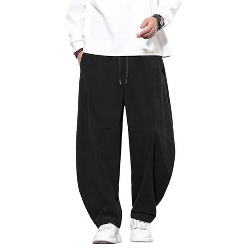 Tripleberly Harem Pants for Men Casual Tapered Cropped Trousers Printed Baggy Wide Leg Beach Aladdin Drop Crotch Pants