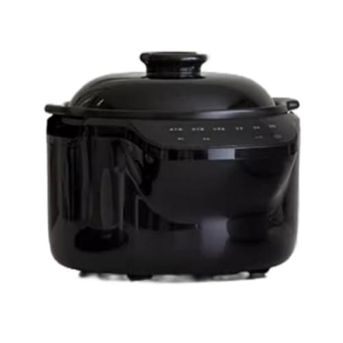 Kirnuo 智能炊飯器 土鍋風セラミック内釜 2-5L 2-5人用 タッチパネル操作 自動保温 二重蓋設計 蒸気循環機能 白セラミック仕様 家庭用 炊飯・煮込み・蒸し料理対応 (ブラック,3L)
