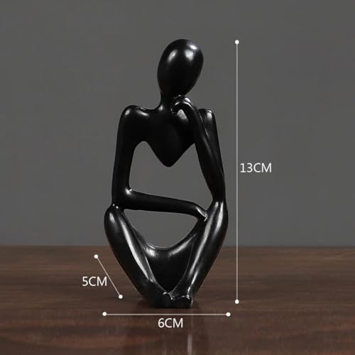Kit Enfeite Decorativo Figura Abstrata Homem Pensador Reflexão Ampulheta Decoração Ambientes Casa Es