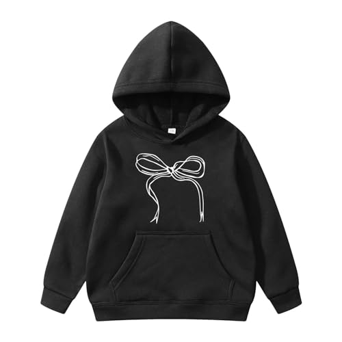 Sweat à capuche fille imprimé papillon et manches longues pour sport et loisirs