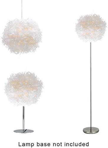 Waneway Feather Light Shade for Ceiling Pendant Light, Fluffy Lamp Shade Lampshade Lightshade for Table Lamp and Floor Lamp, Bedroom, Living Room, Wedding or Party Decoration, Diameter 30cm, White