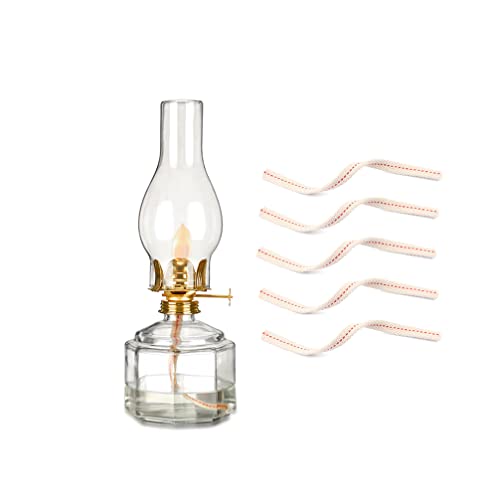 Linterna de aceite de vidrio transparente - Pantalla a prueba de viento Lámpara de huracán for el hogar - Lámpara de queroseno antigua retro tradicional Falla de energía Base cuadrada Lata de aceite d Cover
