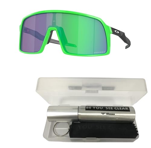 Oakley OO9406 Sunglasses Bundle: OO 9406 SUTRO 9406B4 80s Green/Prizm Jade Policarbonate Standard and Eyewear Cleaning Kit2