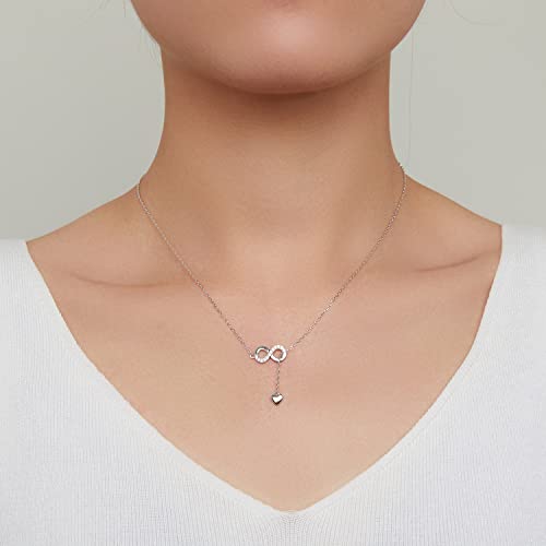 Collar infinito de plata de ley para mujer: colgante fino de joyería, accesorios de moda y regalos 3