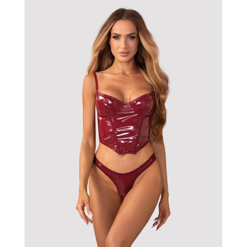 Corset et string Redya rouge Obsessive pour célébrer votre féminité - 7