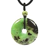 Justinstones Collar con colgante de piedra preciosa natural de 30 mm, cuentas de dona Reiki, chakra, joyería de 22 pulgadas, Piedra, Ágata