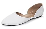 VenusCelia Women's D'Orsay Flat Shoe (8 M US,White-PU)