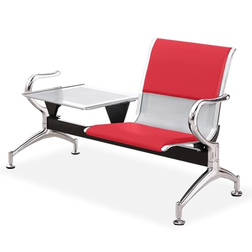 Reception Chair with Table - PU Leather Guest Bench for Hospitals, Salons, and Conference Waiting Areas - Stylish, Durable, Comfortable Seating Solution