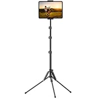Lamicall iPad Tripod Stand, Tablet Floor Stand 65\" ipad Holder Mount with Adjustable Height for Live Stream/Watching, for iPad Pro 12.9/11, Air Mini 6 5 4 3 2, iPhone and 4.7-13\" Tablet and Phone