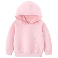 AIWUHE Toddler Boys Girls Hooded Sweatshirt Solid Pullovers Long Sleeve Hoodie Kids Cotton Crewneck Fall Tops Blouse Pink 3T 100