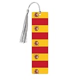 Marcapáginas de madera personalizado con impresión de bandera de España, bonito marcapáginas multifuncional, regalo significativo para los amantes de los libros